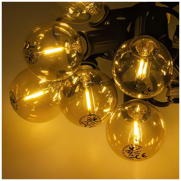 Solar Garland 5,5m +10 LED bulbs filament gold E12 G40 IP44 5900495070883