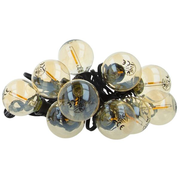 Solar Garland 5,5m +10 LED bulbs filament gold E12 G40 IP44 5900495070883