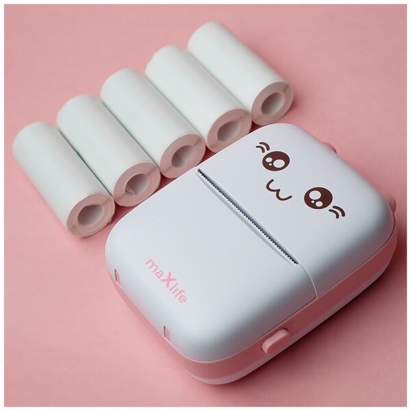Maxlife Bluetooth thermal printer MXTP-100 pink 5900495198006