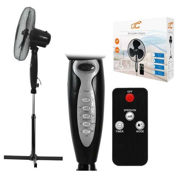 Standing Fan WT06 40W 16&quot; black 3 modes with remote control HQ 5902270749205