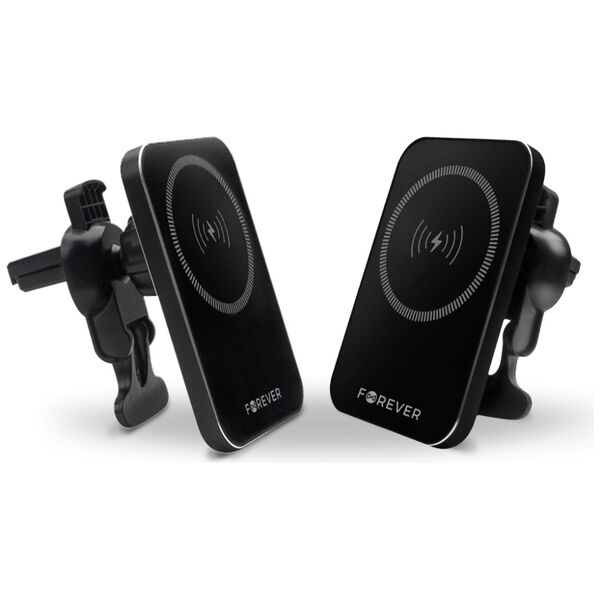 Forever car holder for air vent MACH-100 magnetic with wireless charging black 15W 5900495275196