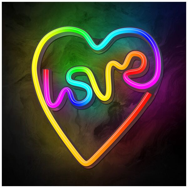 Neon LED RGB LOVE IN HEART FLRN02 + RC Forever Light 5900495396532