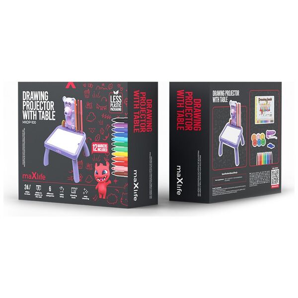 Maxlife projector with drawing table MXDP-100 purple 5907457737013
