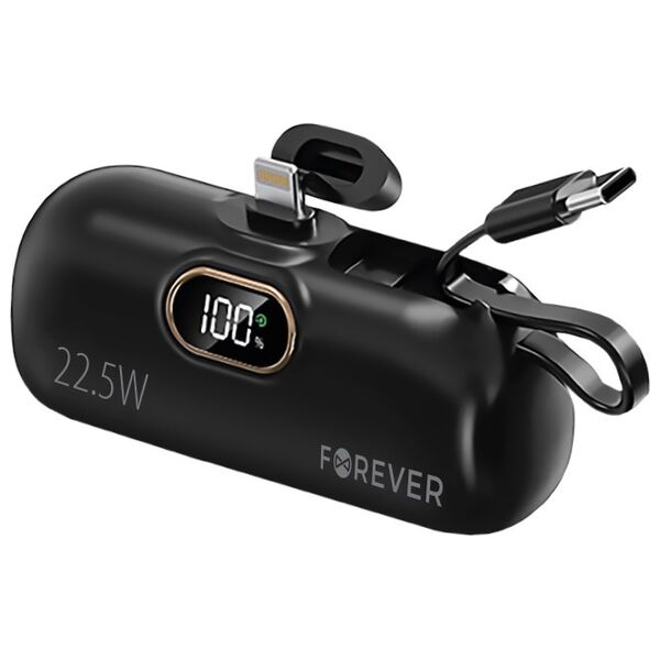 Forever mini power bank MTB-100 22.5W 5000 mAh Lightning black 5907457751224