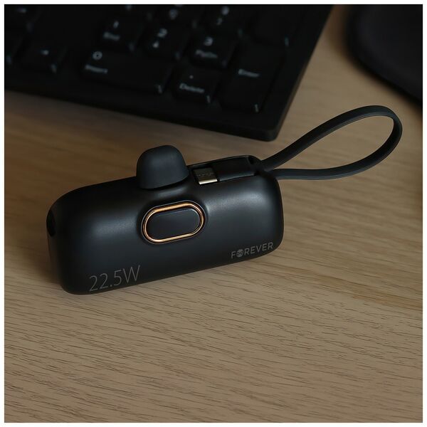 Forever mini power bank MTB-100 22.5W 5000 mAh Lightning black 5907457751224