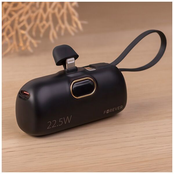 Forever mini power bank MTB-100 22.5W 5000 mAh Lightning black 5907457751224