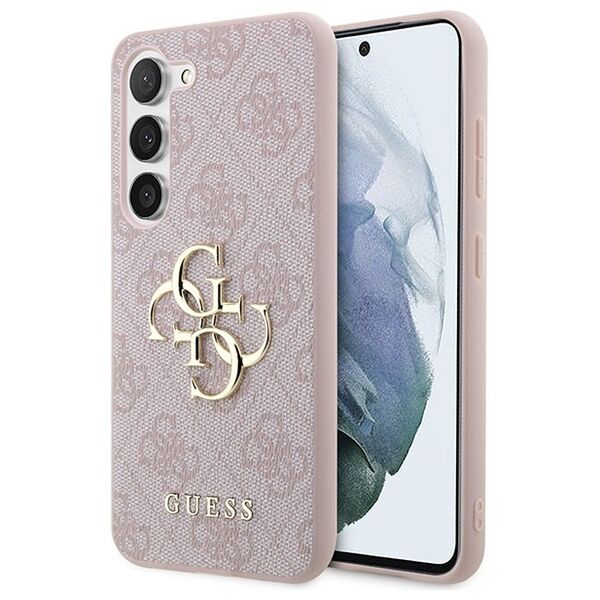 Guess case for Samsung Galaxy A35 GUHCSA354GMGPI pink HC PU 4G big metal logo 3666339259587