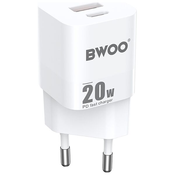 BWOO 20W mini wall charger CDA156 USB-C, USB-A 6933654811873