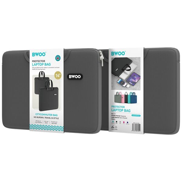 BWOO torba na laptopa na ramię 14&quot;- grey 6933654813099