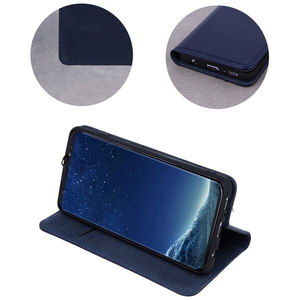 Genuine Leather Smart Pro for iPhone 16 Plus 6,7&quot; navy blue 5907457795228