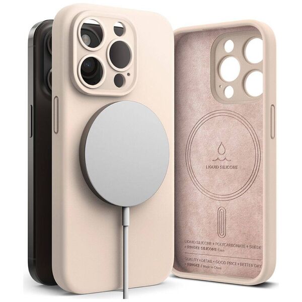 Case APPLE IPHONE 15 PRO Ringke Silicone MagSafe pink 8809919307925