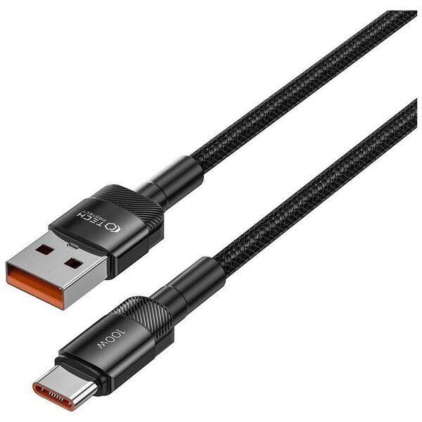 Cable USB - USB Type C 100W / 5A 0.5m Tech-Protect UltraBoost EVO black 5906203690701