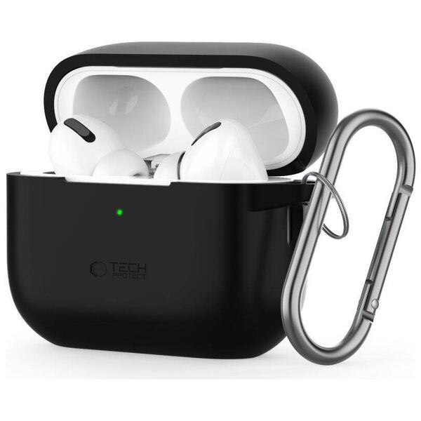 Case for APPLE AIRPODS PRO 1 / 2 Tech-Protect Silicone Hook black 5906302313297