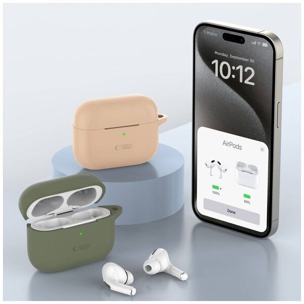 Case for APPLE AIRPODS PRO 1 / 2 Tech-Protect Silicone Hook Lavender purple 5906302313303