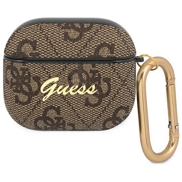 Guess case for Airpods 3 GUA34GSMW brown 4G Script Metal 3666339009748