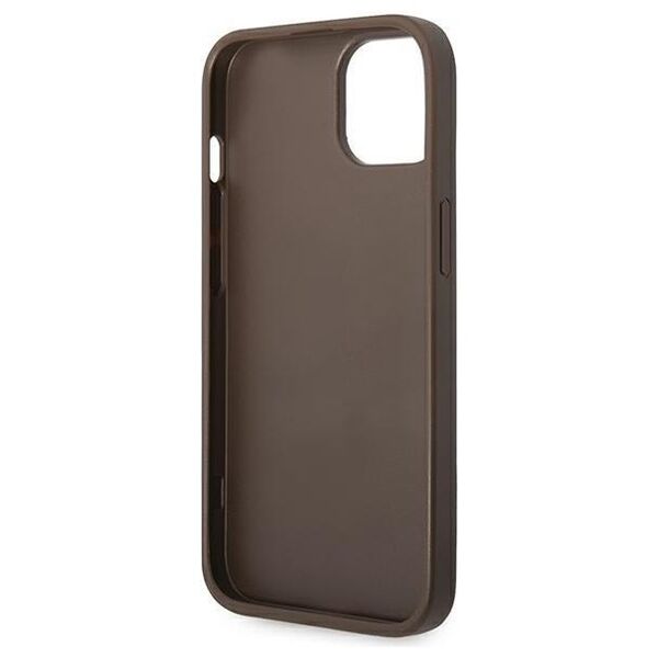 Guess case for iPhone 14 6,1&quot; GUHCP14SG4GFBR brown Basic PC/TPU 4G PU case Gold Logo 3666339094072