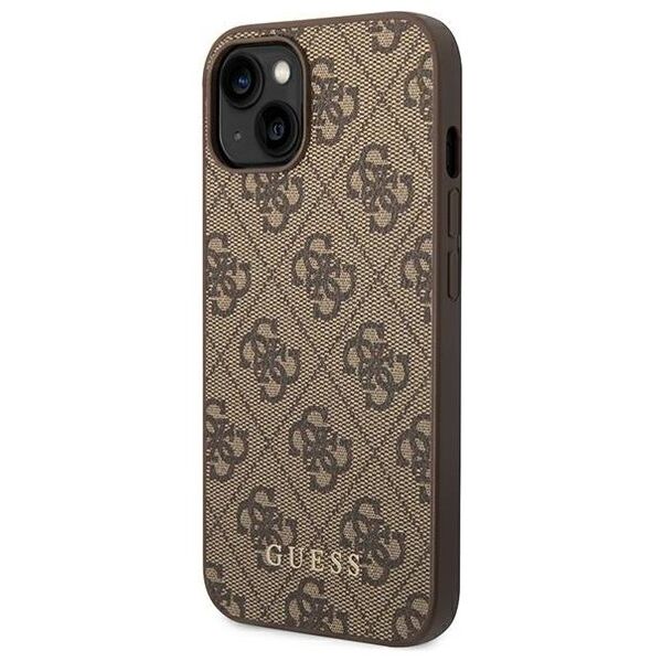 Guess case for iPhone 14 6,1&quot; GUHCP14SG4GFBR brown Basic PC/TPU 4G PU case Gold Logo 3666339094072
