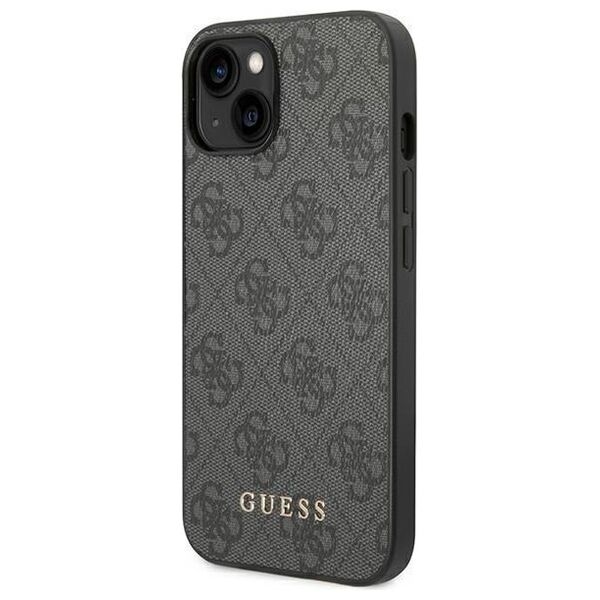 Guess case for iPhone 14 6,1&quot; GUHCP14SG4GFGR gray Basic PC/TPU 4G PU case Gold Logo 3666339094034
