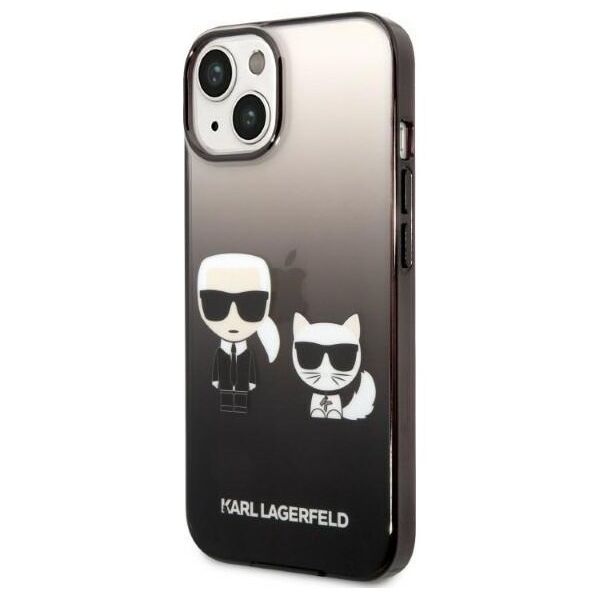 Karl Lagerfeld case for iPhone 14 Pro Max 6,7&quot; KLHCP14XTGKCK black HC PC/TPU K&Choupette Centered Grad 3666339086435
