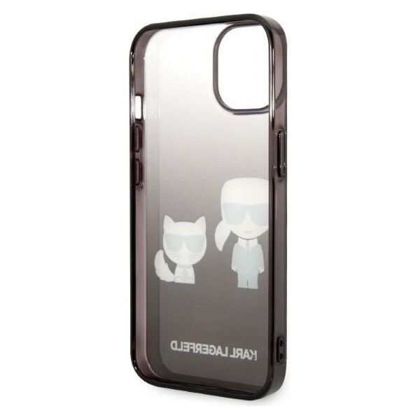 Karl Lagerfeld case for iPhone 14 Pro Max 6,7&quot; KLHCP14XTGKCK black HC PC/TPU K&Choupette Centered Grad 3666339086435