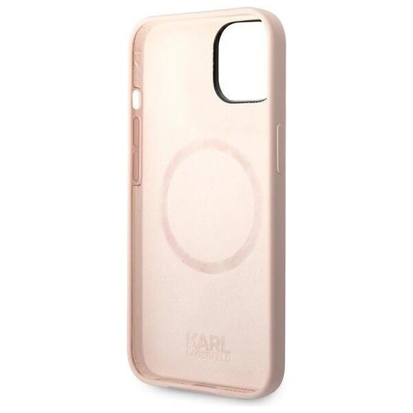 Karl Lagerfeld case for iPhone 14 6,1&quot; KLHMP14SSSKCI light pink HC Magsafe Liquid Silicone Karl & Choupette 3666339078119