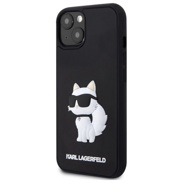 Karl Lagerfeld case for iPhone 14 6,1&quot; KLHCP14S3DRKHNK black hardcase 3D Rubber Choupette NFT 3666339122669