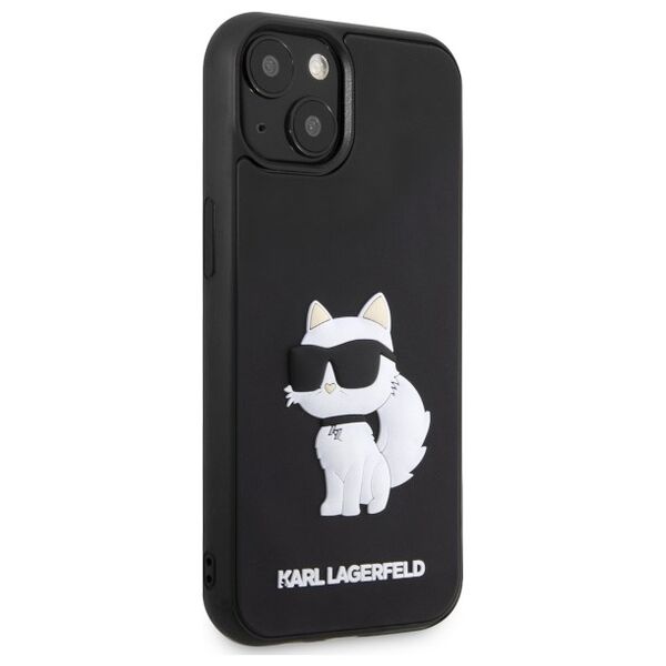 Karl Lagerfeld case for iPhone 14 6,1&quot; KLHCP14S3DRKHNK black hardcase 3D Rubber Choupette NFT 3666339122669