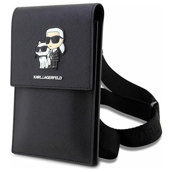 Karl Lagerfeld handbag for phone KLWBSAKCPMK black hardcase Phone Pounch Universal Saffiano K&C NFT 3666339123345