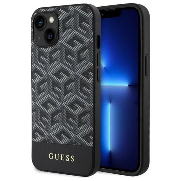 Guess case for iPhone 14 6,1&quot; GUHMP14SHGCFSEK black hard case GCube Stripes MagSafe 3666339112424