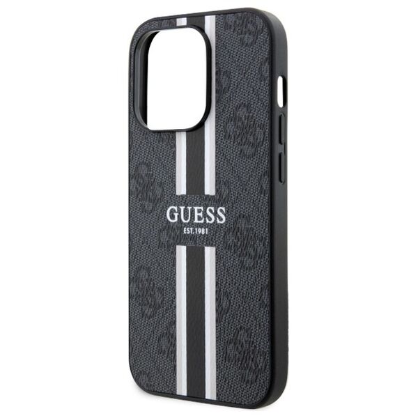 Guess case for iPhone 14 Pro Max 6,7&quot; GUHMP14XP4RPSK black hard case 4G Printed Stripes MagSafe 3666339119706