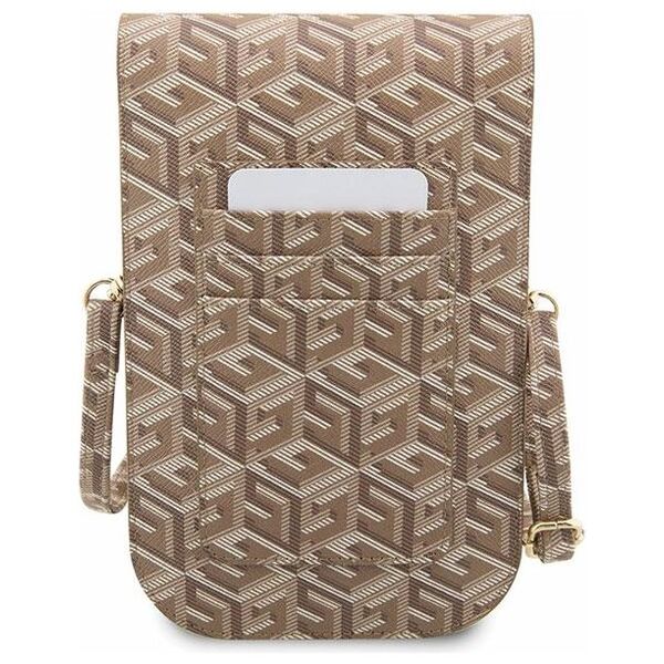 Guess bag for phone GUWBHGCFSEW brown Wallet GCube Stripe 3666339112752