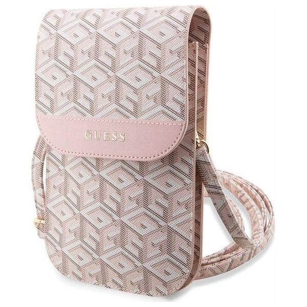 Guess bag for phone GUWBHGCFSEP pink Wallet GCube Stripe 3666339112769