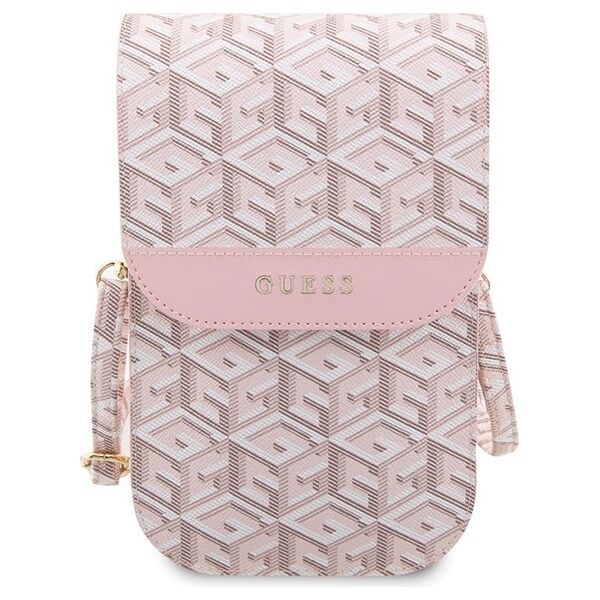 Guess bag for phone GUWBHGCFSEP pink Wallet GCube Stripe 3666339112769