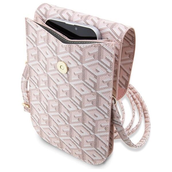 Guess bag for phone GUWBHGCFSEP pink Wallet GCube Stripe 3666339112769