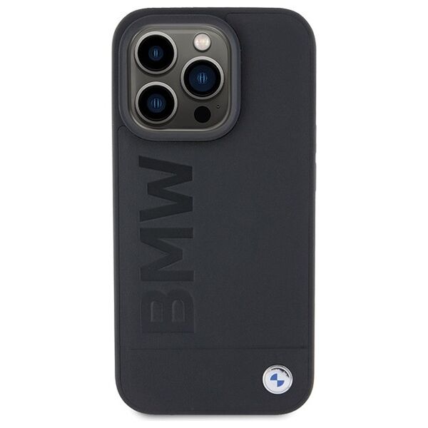 BMW case for iPhone 15 Pro Max 6,7&quot; BMHCP15XSLLBK black HC Leather Hot Stamp 3666339170844