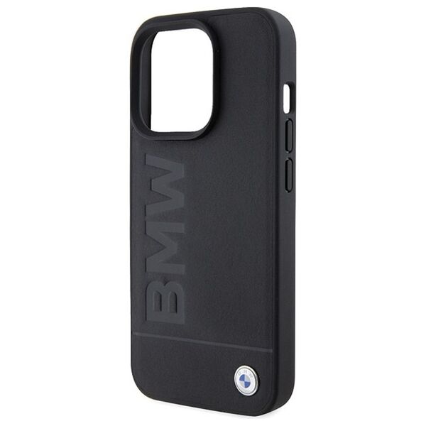 BMW case for iPhone 15 Pro Max 6,7&quot; BMHCP15XSLLBK black HC Leather Hot Stamp 3666339170844