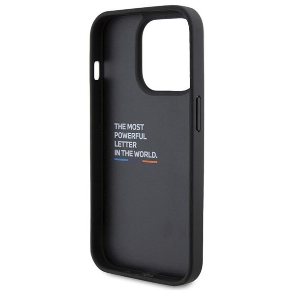 BMW case for iPhone 15 Pro 6,1&quot; BMHCP15L22NBCK black HC PU Carbon 3666339143855