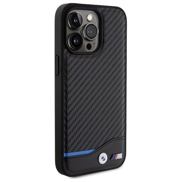 BMW case for iPhone 15 Pro Max 6,7&quot; BMHCP15X22NBCK black HC PU Carbon 3666339143862