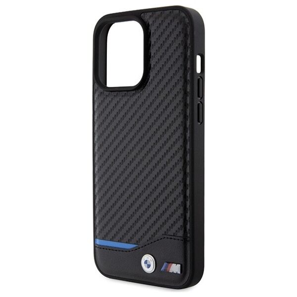 BMW case for iPhone 15 Pro Max 6,7&quot; BMHCP15X22NBCK black HC PU Carbon 3666339143862
