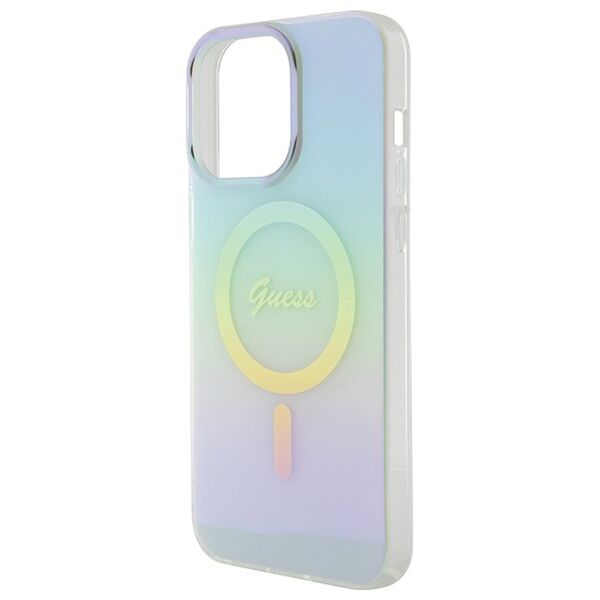 Guess case for iPhone 15 Pro 6,1&quot; GUHMP15LHITSQ turquiose HC IML Magsafe Iridescent 3666339154943