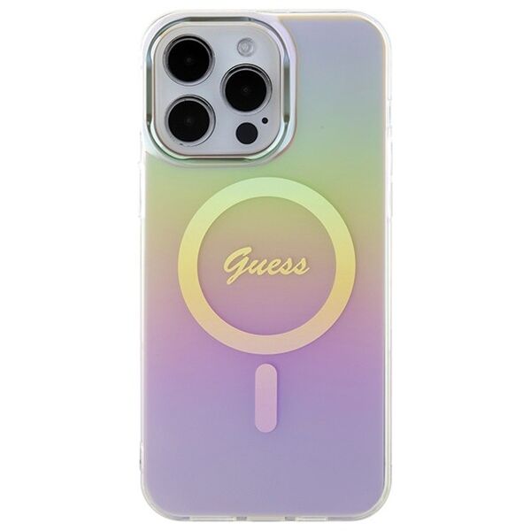 Guess case for iPhone 15 Pro 6,1&quot; GUHMP15LHITSP pink HC IML Magsafe Iridescent 3666339155087