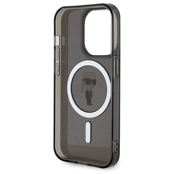 Karl Lagerfeld case for iPhone 15 Pro 6,1&quot; KLHMP15LHFCKNOK black HC Magsafe IML Ikonik 3666339162177