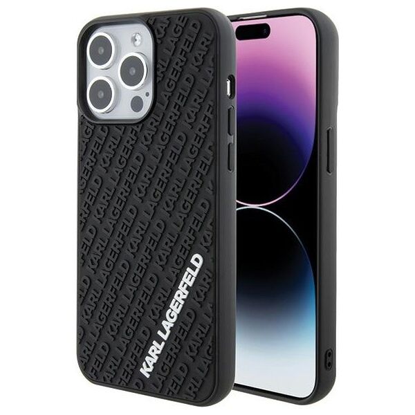 Karl Lagerfeld case for iPhone 15 Pro Max 6,7&quot; KLHCP15X3DMKRLK black HC 3D Multi Logo 3666339164348