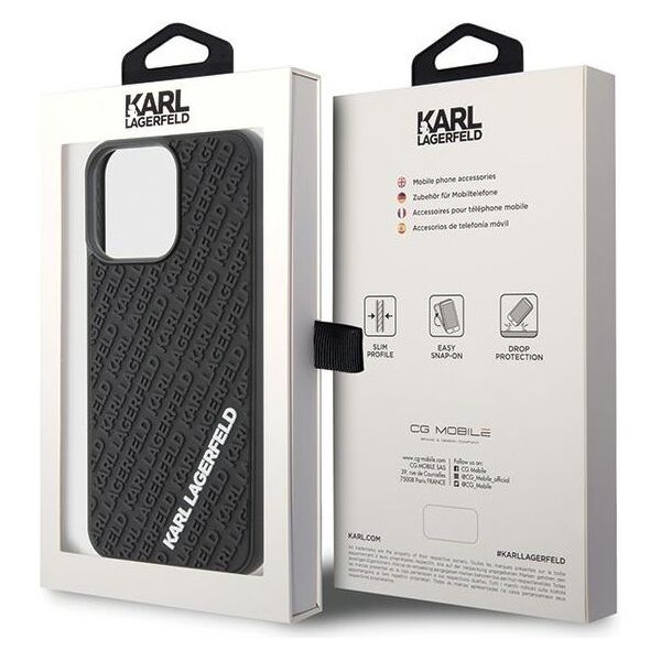 Karl Lagerfeld case for iPhone 15 Pro Max 6,7&quot; KLHCP15X3DMKRLK black HC 3D Multi Logo 3666339164348