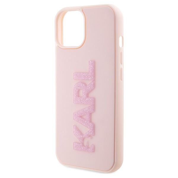 Karl Lagerfeld case for iPhone 15 6,1&quot; KLHCP15S3DMBKCP pink HC 3D Logo Glitter 3666339166472