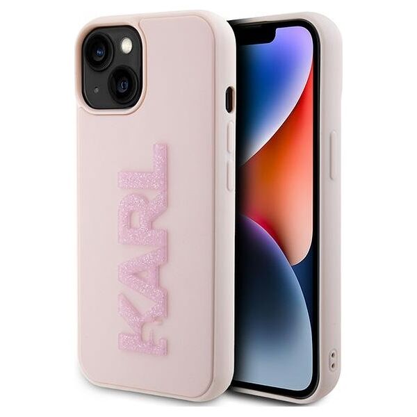 Karl Lagerfeld case for iPhone 15 Plus 6,7&quot; KLHCP15M3DMBKCP pink HC 3D Logo Glitter 3666339166489