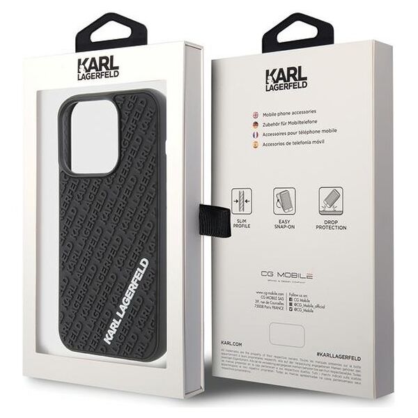 Karl Lagerfeld case for iPhone 15 Pro 6,1&quot; KLHCP15L3DMKRLK black HC 3D Multi Logo 3666339164331