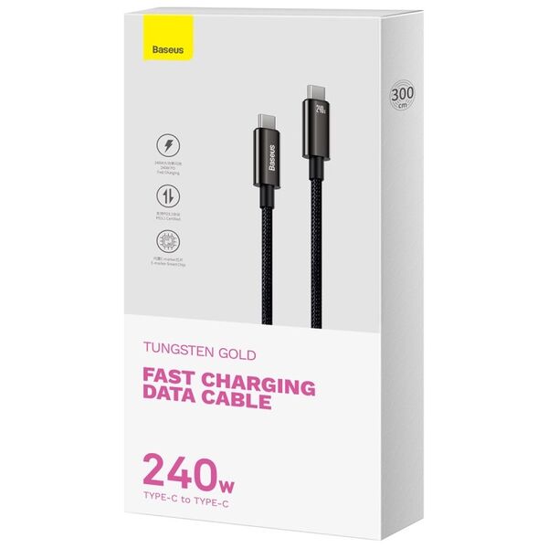 Baseus cable Tungsten PD USB-C - USB-C 3,0m black 240W 6932172628840