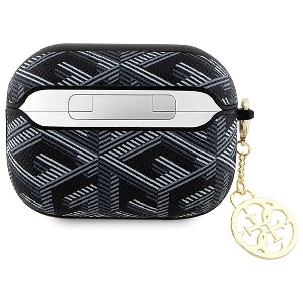 Guess case for AirPods Pro 2 GUAP2PGCE4CK black Gcube Classic Gold Logo W/Charm 3666339171148