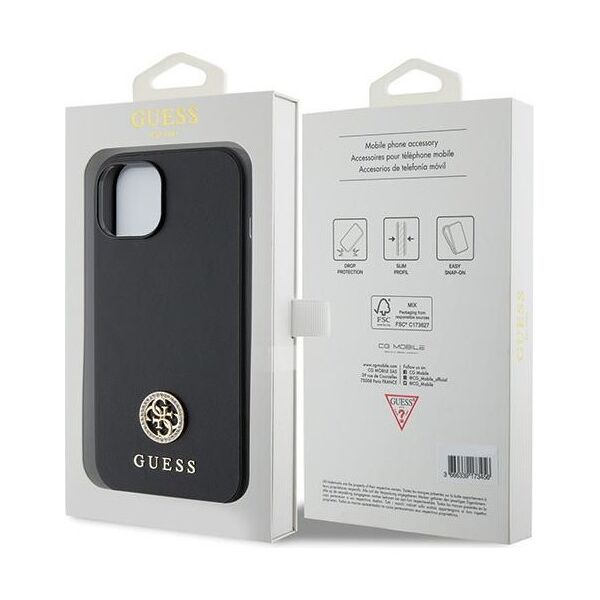 Guess case for iPhone 15 Plus 6.7&quot; GUHCP15MPS4DGPK black hardcase Strass Metal Logo 3666339150730